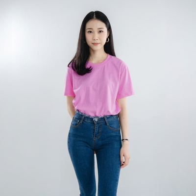 HAPPY TEE Unisex Crew Neck T-Shirt - Pink