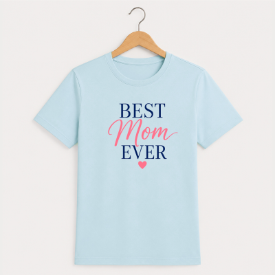 HAPPY TEE UNISEX T-SHIRT - Best MOM Ever (Blue)