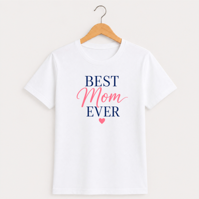 HAPPY TEE UNISEX T-SHIRT - Best MOM Ever (สีขาว)