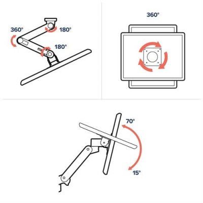 แขนจับจอ, ขาตั้งจอคอมพิวเตอร์, Ergotron, LX Pro Wall Arms, EGT-45-683-292, 45-683-292