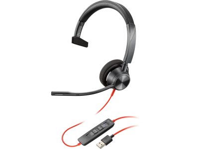 ชุดหูฟัง, Headset, Poly, Poly Blackwire 3310, Blackwire 3310, Microsoft Certified Monaural, 767F6AA, 212703-101