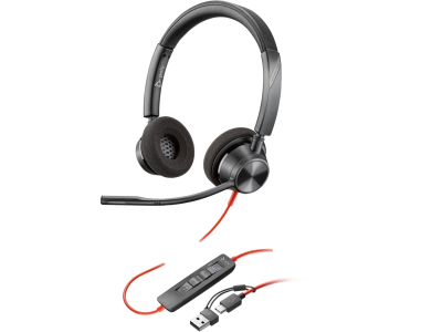 ชุดหูฟัง, Headset, Poly, Poly Blackwire 3320, Blackwire 3320 Monaural, Microsoft Teams Certified, 8X220AA, 214013-101