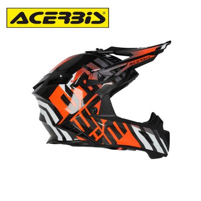 ACERBIS STEEL CARBON 22-06 HELMET NERO/ARANCIO FLUO