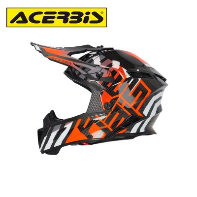 ACERBIS STEEL CARBON 22-06 HELMET NERO/ARANCIO FLUO