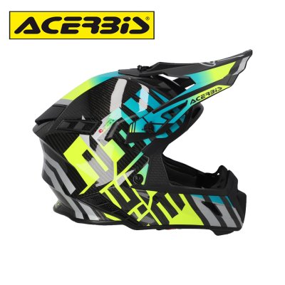 ACERBIS STEEL CARBON 22-06 HELMET LIGHT BLUE/FLUO YELLOW