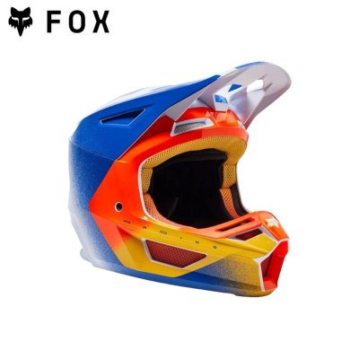 FOX V2 RKANE  HELMET, ECE  ORANGE/BLUE