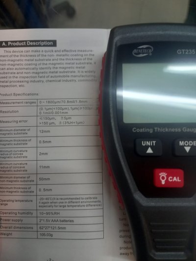 Benetech GT235 Coating Thickness Gauge