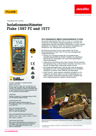 Fluke 1587FC Insulation Tester dan Multimeter