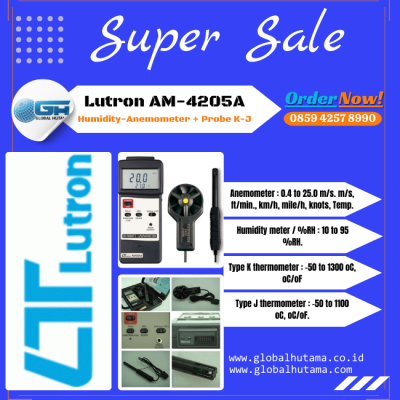 Lutron AM-4205A Humidity-Anemometer + Probe K-J
