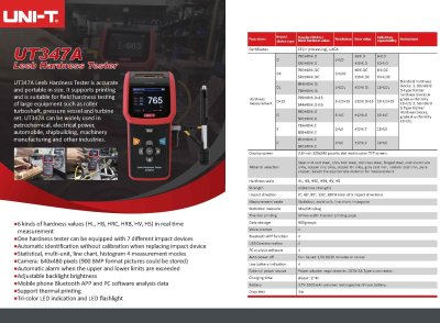 Uni-T UT-347A Leeb Hardness Tester