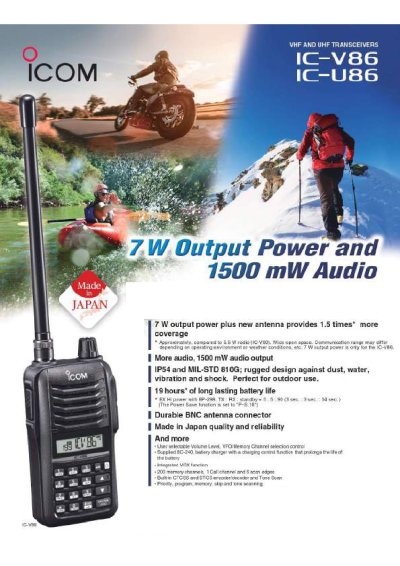 Icom V86 VHF 7 Watt 