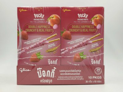Glico Pocky Crushed fruits Strawberry Peach Yoghurt 草莓