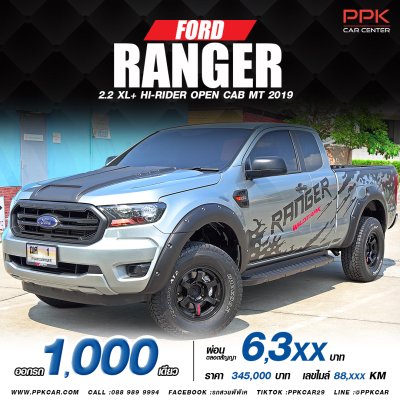 2019 FORD RANGER 2.2 XL+ HI-RIDER OPEN CAB