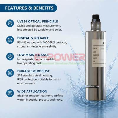 REMOND Online UV254 Digital COD Sensor Probe RS485 Modbus COD Probe Sensor