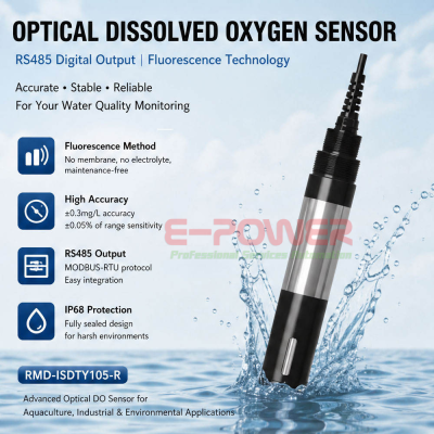 REMOND High Stability Optical DO Probe RS485 Output Replaceable Fluorescent Cap Optical Dissolved Oxygen Sensor