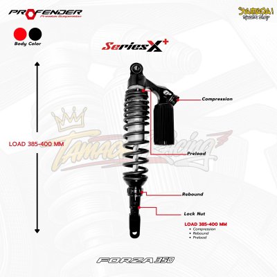 โช๊คหลัง profender Xseries plus Forza350 ปี 2020-ปัจจุบัน ,Forza300 ปี 13-18