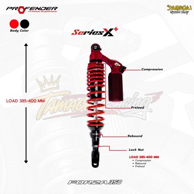 โช๊คหลัง profender Xseries plus Forza350 ปี 2020-ปัจจุบัน ,Forza300 ปี 13-18