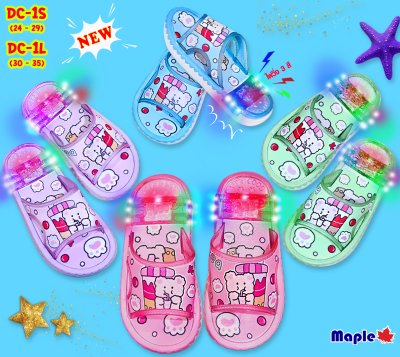 DC-1 S/L สวมเด็กมีไฟวิ่ง (แพ็ค 6 คู่ คละสี คละไซส์)