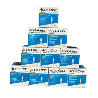 แผ่นตรวจน้ำตาลในเลือด Accu-Chek Guide Strip(100แผ่น/กล่อง) 10 กล่องEXP02/2570