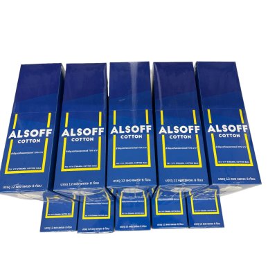 Alsoff สำลีชุบแอลกอฮอล์  บรรจุ 12 แผง/กล่อง จำนวน 10 กล่อง