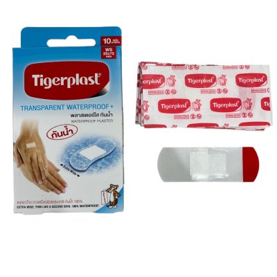 Tigerplast พลาสเตอร์ใสกันน้ำ 25mm x 72mm บรรจุ 10 ชิ้น/กล่อง