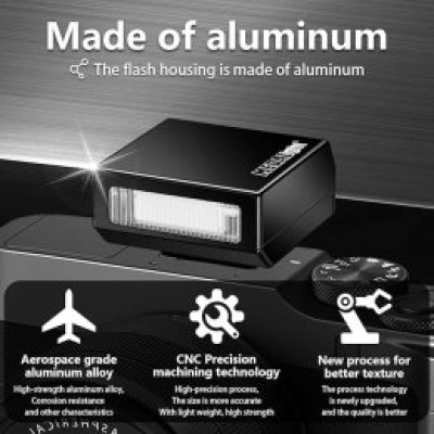 MEDALight Upgrade Aluminum F1s Mini Camera Flash for Ricoh GR3/GR3X