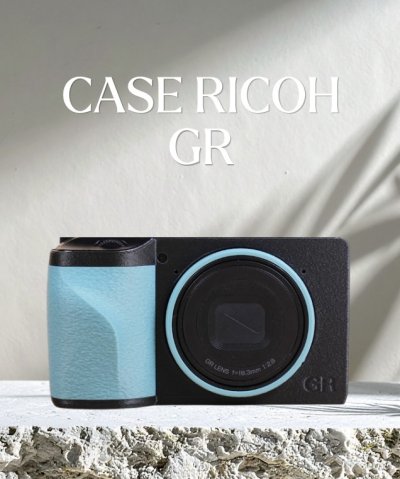 CASE RICOH GR CARBON BLACK CASE BODY & CYAN GRIP