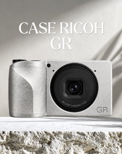 CASE RICOH GR4 METALLIC SILVER CASE BODY & METALLIC SILVER GRIP