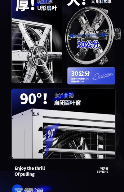 พัดลมระบายอากาศ TEYIZHE รุ่นบานเกล็ด