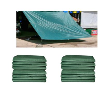 F 102 ผ้าใบชนิดบางแบบติดหู  4.5x8,4.5x7,4.5x6,3.5x8,3.5x6,3.5x5 (แบบติดหู) เคลือบกันน้ำ ขนาดใช้คลุมของทั่วไป