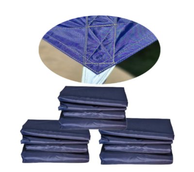 F 99 ผ้าใบชนิดบางแบบติดหู   6X9,6X8,6X7,5X8,5X7,5X6 ชนิดบางเคลือบเงากันน้ำได้ 100 %  ใช้คลุมสินค้า