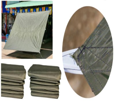 ตะกร้าที่ ( D 5 )ผ้าใบผ้าร่มขนาด 3X8,3X7,3X6,3X5,3X4,3X3(แบบติดหู) เต็นท์ผ้าร่มเคลือบกันน้ำแบบติดหู