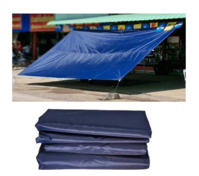 ตะกร้าที่ (D 4) ผ้าใบผ้าร่มขนาด 4.5x8,4.5x7,4.5x6,3.5x8,3.5x6,3.5x5 (แบบติดหู) เคลือบกันน้ำ ขนาดใช้คลุมของทั่วไป