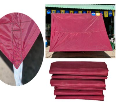 F 98 ผ้าใบชนิดบางแบบติดหู ขนาดสินค้า 5x12 | 5x10 | 6.5x9 | 6.5x8 | 6.5x7 | 6.5x6  ชนิดบางเคลือบเงากันน้ำได้ 100 %