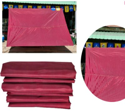 F 97 ผ้าใบชนิดบางแบบติดหู    7x14 | 7x13 | 7x12 | 6x14 | 6x12 | 6x10  ชนิดบางเคลือบเงากันน้ำได้ 100 %