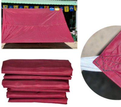 ตะกร้าที่ (D 3)ผ้าใบผ้าร่มขนาด 4X8,4X7,4X6,4X5,4X4 (แบบติดหู) อเนกประสงค์ชนิดเบาบาง  ใช้คลุมสิ่งของทั่วไปคลุมกลองข้าวกลองฟางผ้าตลาดนัด