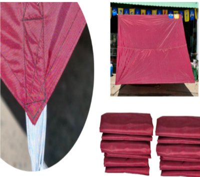 F 97 ผ้าใบชนิดบางแบบติดหู    ขนาดสินค้า 7x14 | 7x13 | 7x12 | 6x14 | 6x13 | 6x10 ชนิดบางเคลือบเงากันน้ำได้ 100 %