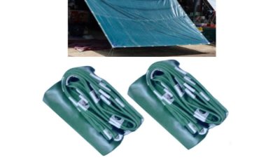 ผ้าใบเคลือบเงา (สีเขียว) (B-6) บังแดดบังลมหน้าบ้านหลังบ้านคลุมกองข้าว