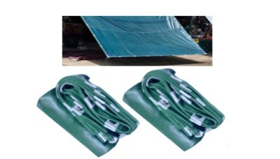 ผ้าใบเคลือบเงา(สีเขียว) (B-5)ใช้กันลมกันฝนบังแสงแดดหน้าร้านค้า