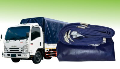 ผ้าใบ ( BB 13 )(2X8  | 2X6 | 2X5  2X4 2X3 เคลือบเงากันน้ำเคลือบ  ด้านเนื้อเหนี่ยวตอกตาไก่ 50 เซ