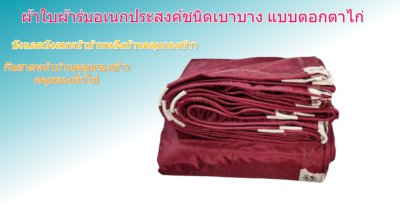 ผ้าใบผ้าร่มตอกตาไก่ (C-5) ชนิดเบาบางใช้กางเต็นท์พลางแสงแดด