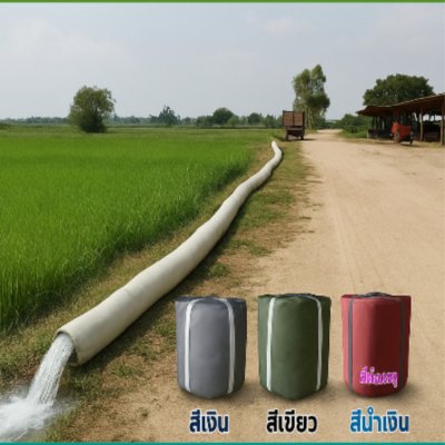 (B7) สายส่งน้ำผ้าร่มแท้เคลือบกันน้ำชนิดเบาบางใช้ทนหน้า,2,3,4,5,6,7,8,10 (3)  แบ่างจำหน่าย ,200 เมตร