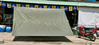 ผ้าใบผ้าร่มแบบติดหูขนาด 5X8 เมตร
