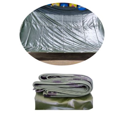 ผ้าใบเคลือบเงา(สีทหาร) (B-5)คลุมรถกระบะ กันน้ำทนแดดทนฝนคลุมสิ่งของทั่วไป