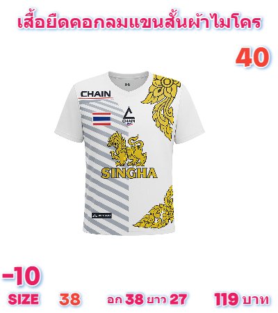 เสื้อยืดคอกลมผ้าไมโครบางเบาบายอากาศได้ดี ( 11 )  L,XL,