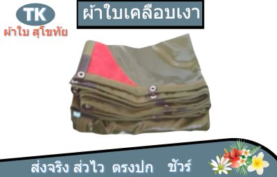ผ้าใบเคลือบเงา(สีทหาร) (B-4)   คลุมรถกระบะ 6 ล้อ 10 ล้อ