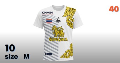 เสื้อยืด (AA-10)พิมพ์ลายผ้าไมโครคอกลมผ้าไมโครบางเบาพิมพ์ลายสวยพื้นเสื้อขาว