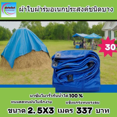 ผ้าใบผ้าร่มอเนกประสงค์ชนิดบางเบาขอบฝังเชือกตอกตาไก่ใช้คลุมสิ่งของได้ทุกอย่างกันน้ำได้ 100% หมวดหมู่ที่ ( 5 ) สี น้ำเงิน มี 8 ขนาด 2.5X6-2.5X5-2.5X4-2.5X3-2X6-2X5-2X4-2X3 กดภาพสั่งซื้อได้เลยไม่ต้องสมัครสมาชิก-มีปลายทาง