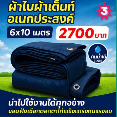 ผ้าใบผ้าร่มอเนกประสงค์ชนิดบางเบาขอบฝังเชือกตอกตาไก่ หมวดหมู่ที่ ( 5) สีกลม มี 8 ขนาด 2.5X6-2.5X5-2.5X4-2.5X3-2X6-2X5-2X4-2X3 กดภาพสั่งซื้อได้เลย-มีปลายทาง