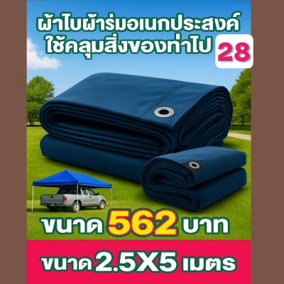 ผ้าใบผ้าร่มอเนกประสงค์ชนิดบางเบาขอบฝังเชือกตอกตาไก่ หมวดหมู่ที่ ( 5) สีกลม มี 8 ขนาด 2.5X6-2.5X5-2.5X4-2.5X3-2X6-2X5-2X4-2X3 กดภาพสั่งซื้อได้เลย-มีปลายทาง